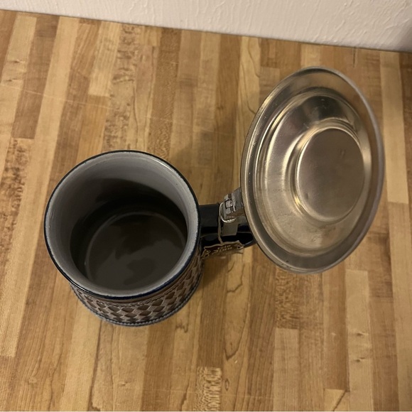 Rein Zinn Blue/white Ceramic Pewter Lid Beer Stein/Barware/Home Decor/Man Cave - Picture 5 of 9